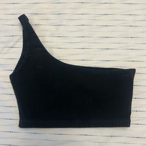 Brandy Melville One Shoulder Black Crop Top